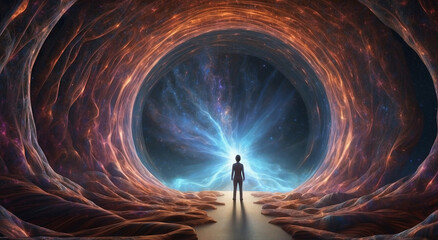 A portal disrupts the very fabric of space-time, unveiling a fleeting view into a parallel dimension - AI Generative