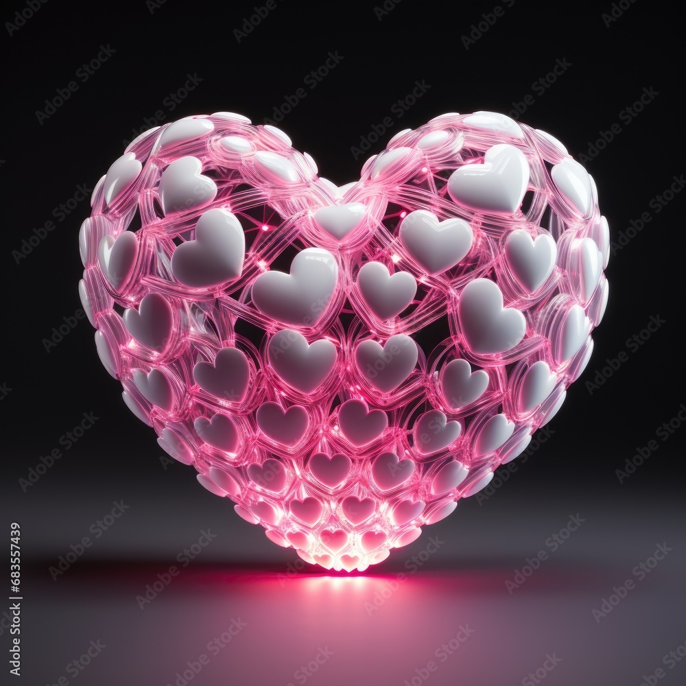 Sticker heart shaped ball