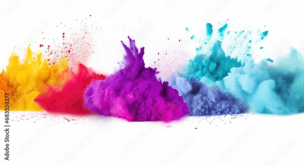 Aufkleber a group of colored powders are in a row. generative ai.