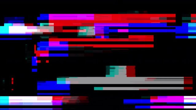 Glitch noise static television VFX. Visual video effects stripes background, tv screen noise glitch effect. Video background, transition effect for video editing, intro and logo reveal with sound