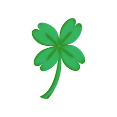 Fototapeta premium Irish shamrock isolated on white background Green clover symbol of a St Patrick day Vector illustration
