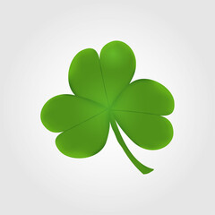 Irish shamrock isolated on white background Green clover symbol of a St Patrick day Vector illustration