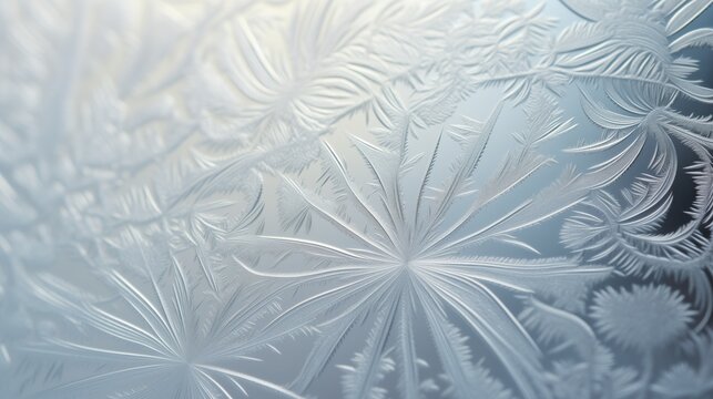 Close-up macro shot of frosted glass with delicate, intricate patterns etched on its surface. The abstract texture reveals fine details of the artistic glass design