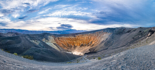 Ubehebe Crater in Death Valley National Park, California. Sunrise time. USA