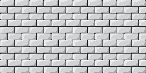 Fototapeta premium Abstract soft white paver brick wall texture. White ceramic tiles pattern. Minimal stone wall design element for banner or background. 