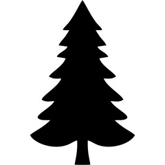 Christmas Tree Silhouette vector black color 