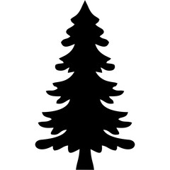 Christmas Tree Silhouette vector black color 