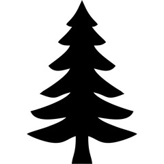Christmas Tree Silhouette vector black color 