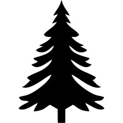 Obraz premium Christmas Tree Silhouette vector black color 