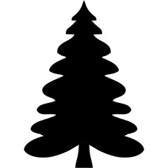 Christmas Tree Silhouette vector black color 