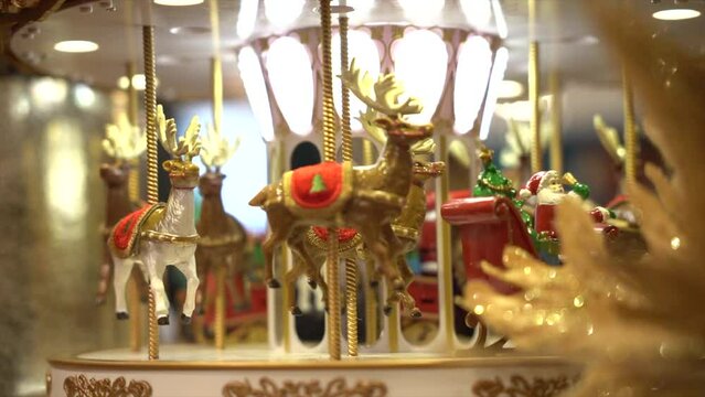 Christmas carousel decoration. Christmas Souvenir carousel for display.