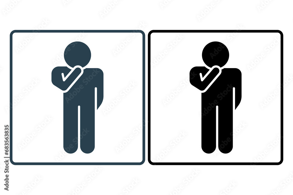 Poster doubts icon. people doubts. solid icon style. simple vector design editable