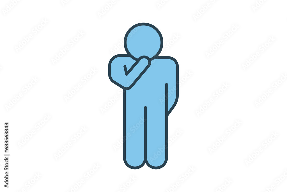 Poster doubts icon. people doubts. flat line icon style. simple vector design editable