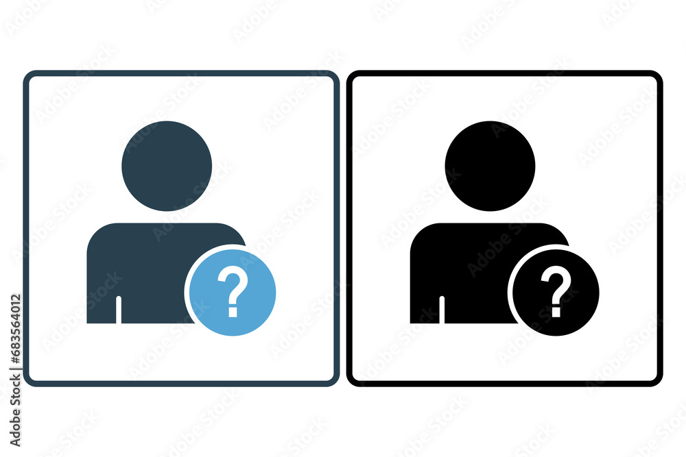 Poster unknown icon. icon related to confusion. solid icon style. simple vector design editable