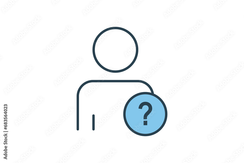 Poster unknown icon. icon related to confusion. flat line icon style. simple vector design editable