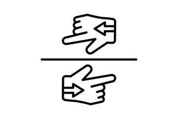 indecisive icon. icon related to confusion. line icon style. simple vector design editable