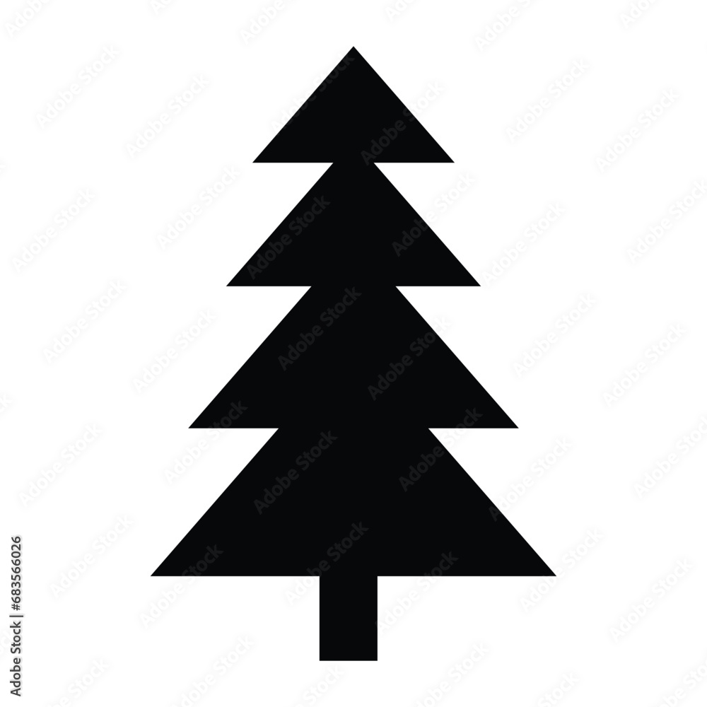 Poster pine tree vector icon. flat black symbol. pictogram is isolated on a white background. designed for 