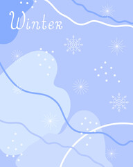 Snowflakes, snow, abstract elements festive Christmas template vector illustration, winter holiday celebration background for greeting card, poster, banner, Merry Christmas, Happy New Year concept