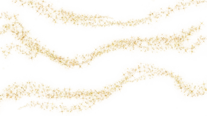 Foto auf Leinwand A digital illustration with gold glitter magic swirls and stars on a transparent background. © Elle Arden 