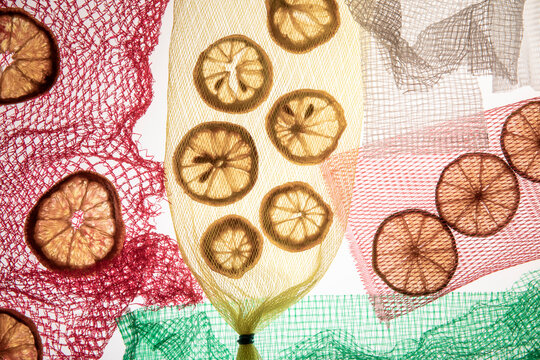 Lemon Slices in colorful mesh bags