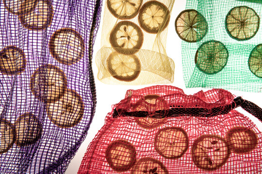 Lemon Slices in colorful mesh bags