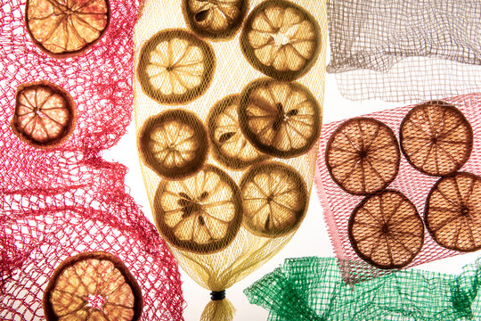 Lemon Slices in colorful mesh bags