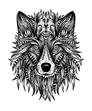 Wolf painting cymbol