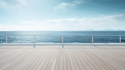 deck of a super yatch looking out to sea, AI Generative. - Powered by Adobe