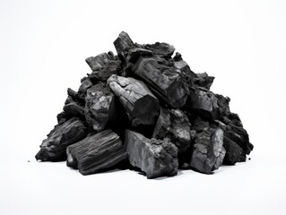 Unveiling the Contrasting Beauty: Monochrome Perspectives on Black Coal Deposits Generative AI