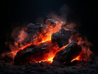 Immerse in the 3D Extravaganza: Fire-Engulfed Lava Rock Ph-4 Captured in Art Generative AI