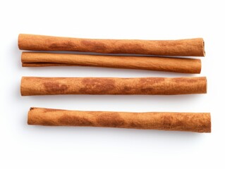 Stunning Row of Cinnamon Sticks Isolated on a White Background - The Spice of Life Generative AI