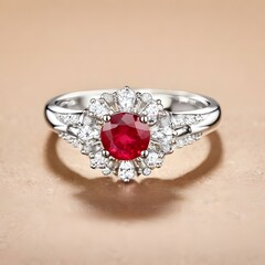 A Silver Ring With A Ruby In The Center 293265570 (1)