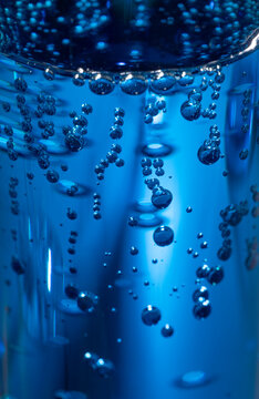 Close up of blue bubbly drink