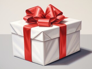 Unveiling a Stunning Red Ribbon Gift Box: Perfect for Every Occasion! Generative AI
