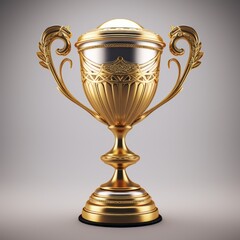 Fototapeta na wymiar Unveiling the Ultimate Triumph: Glimpse the Glittering Golden Trophy Cup! Generative AI