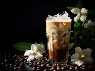 Discover the Bliss: Unveil Hawaiian Iced Coffee Delight with Chilled Ice Cubes! Generative AI