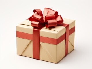 Fototapeta premium Unwrap Surprises: Spectacular Gift Box with Elegant Red Bow - Explore Now! Generative AI