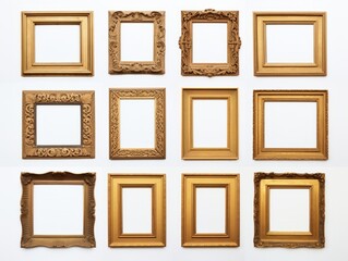 Unleash Elegance: Captivating Golden Frame Design in Crisp White Backdrop Generative AI