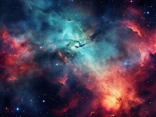 Fototapeta premium Explore the Cosmic Ballet: A Vivid Showcase of Nebulas and Stars Generative AI