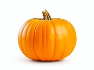 Obraz premium Stunning Isolated Orange Pumpkin: Perfect Emblem of Autumn Season! Generative AI