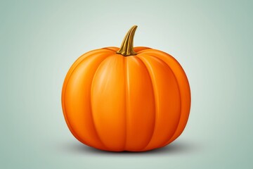 Unveiling the Charm: Single Vibrant Orange Pumpkin Isolated on a Pristine White Background Generative AI