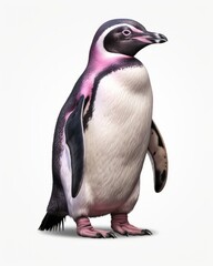 Fototapeta premium Adorable Solo Penguin Showcasing Graceful Style: Unforgettable Monochromatic Beauty! Generative AI