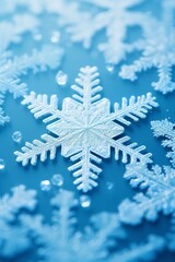 snowflake on blue background texture winter snow wallpaper