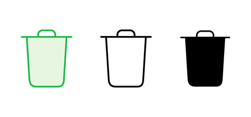Trash icon set. trash can icon. delete icon vector. garbage
