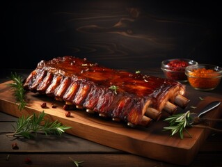 Succulent Honey-Glazed Ribs: A Delightful Treat for Every Food Lover! Generative AI