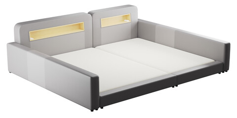 Modern Elegance: Bed  for Stylish Living Spaces transparent png white background bedroom furniture architectural visualization interior