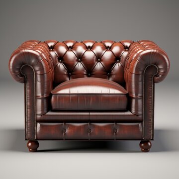 Premium Leather Club Chair: Experience Ultimate Comfort with Our 3D Sofa Spartan Design Generative AI
