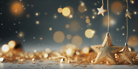 Obraz na płótnie Canvas christmas background with balls and snowflakes celebration invitation gift card wallpaper