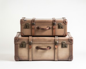 Timeless Elegance: Explore the Classic Beauty of Three Vintage Suitcases Generative AI