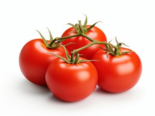 Unveiling Simplicity: Fresh Tomatoes in Chic White Background Style Generative AI